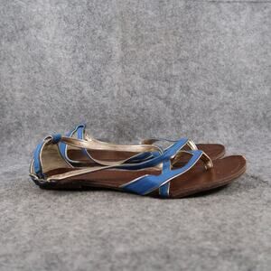 Curfew Shoes Womens 8 Sandals Flats Strappy Casual Fashion Blue Buckle Strap